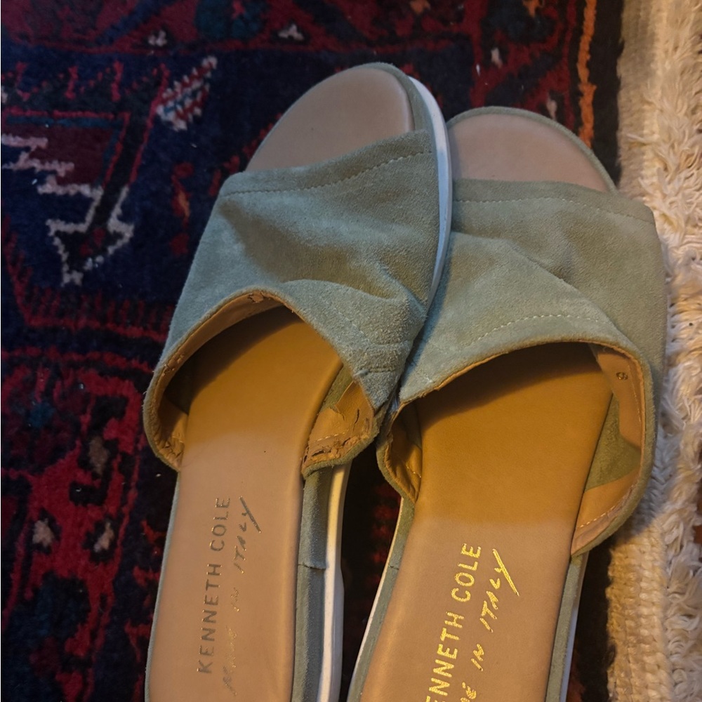 Kenneth Cole Sage Green Women's Suede Sandals